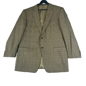 Ermenegildo Zegna Blazer Men 56R Gray Glen Plaid Check Flannel 100% Wool